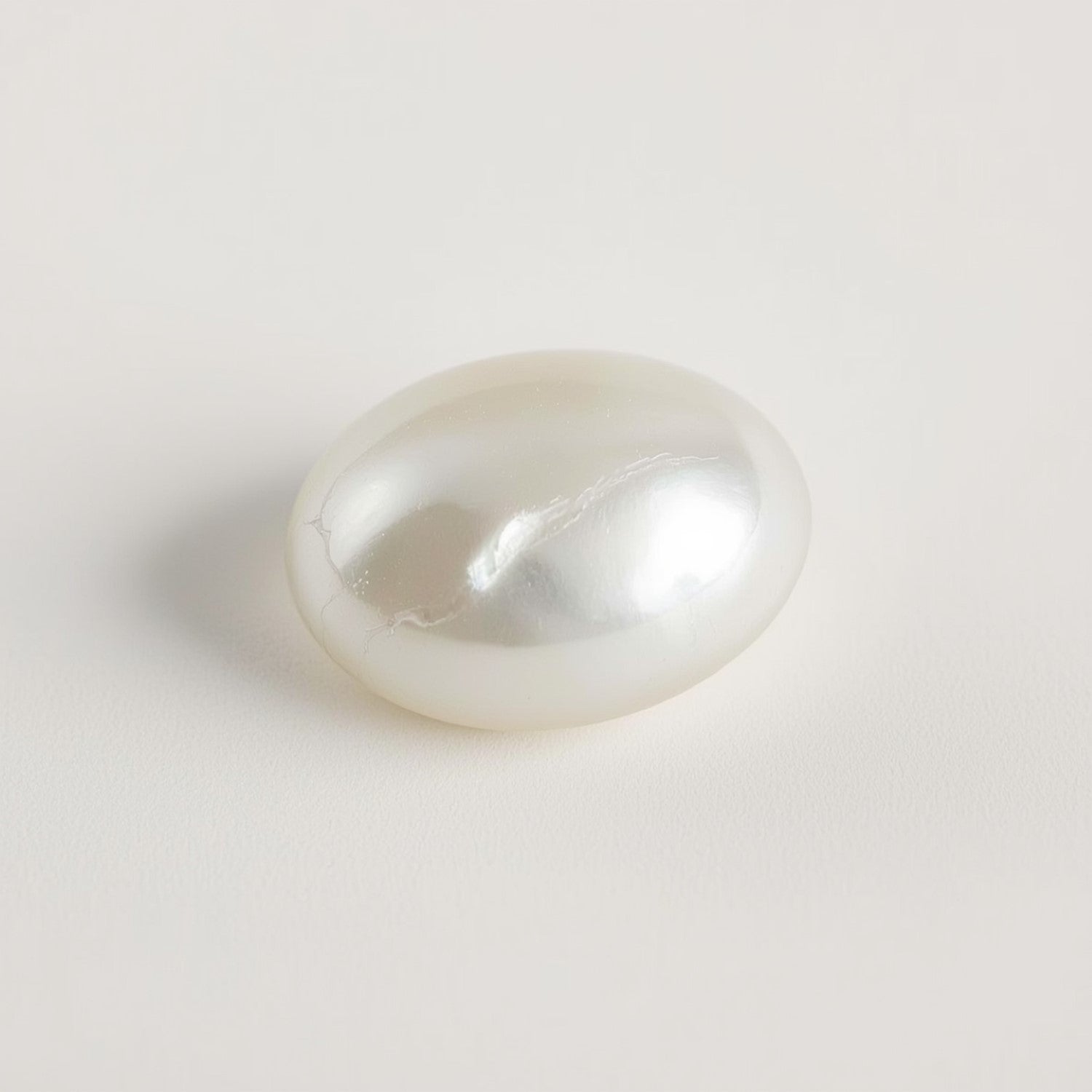 White Pearl  1PC Medium 7x10 MM Oval Cabochon White Polished Precious Loose Gemstones