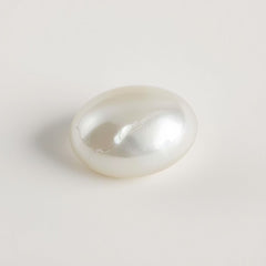 White Pearl  1PC Medium 7x10 MM Oval Cabochon White Polished Precious Loose Gemstones