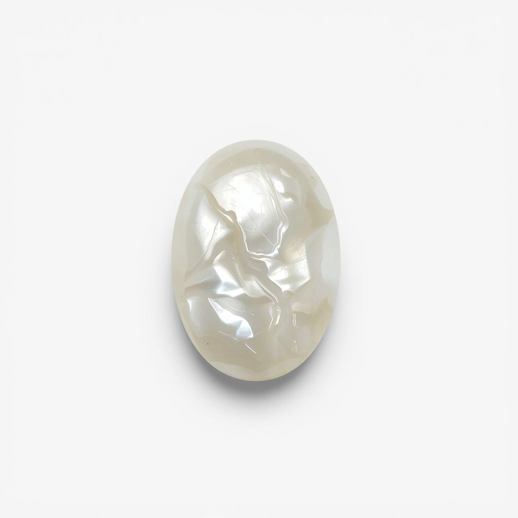White Pearl  1PC Medium 7x10 MM Oval Cabochon White Polished Precious Loose Gemstones