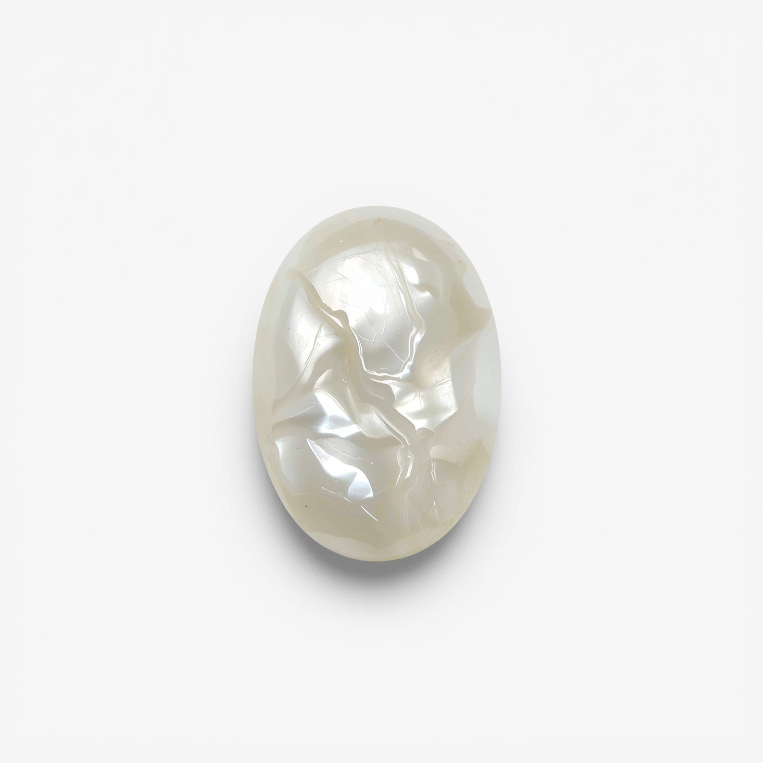 White Pearl  1PC Medium 7x10 MM Oval Cabochon White Polished Precious Loose Gemstones