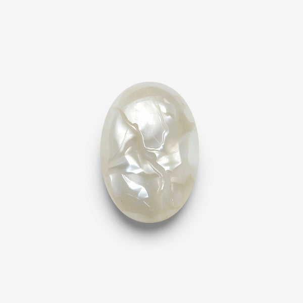 White Pearl  1PC Medium 7x10 MM Oval Cabochon White Polished Precious Loose Gemstones