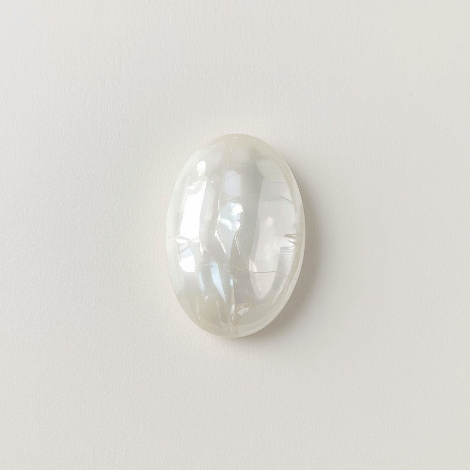 White Pearl  1PC Small 7x9 MM Oval Cabochon White Sparkling Precious Loose Gemstone Imagen secundaria del producto