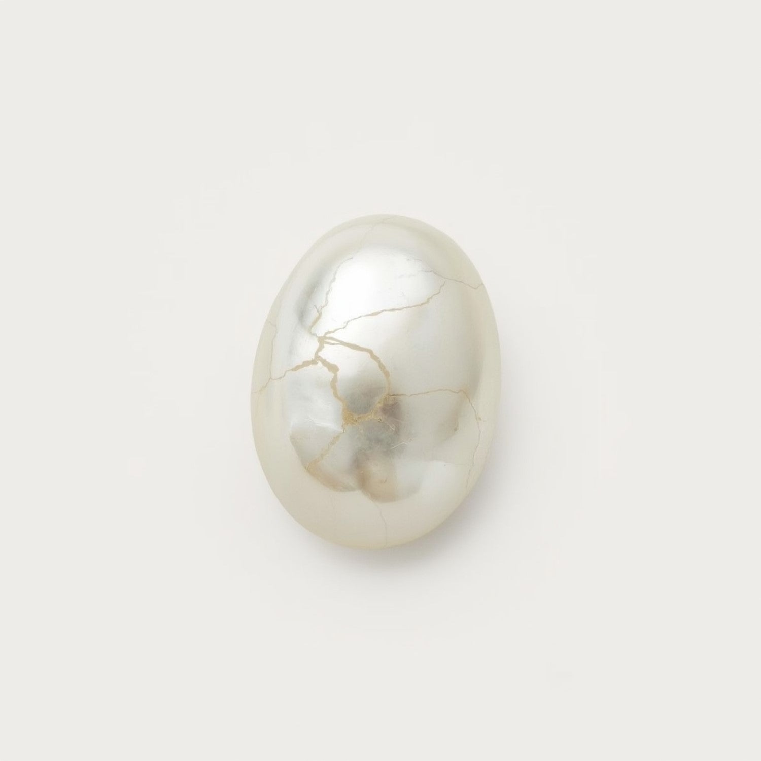 White Pearl  1PC Medium 8x10 MM Oval Cabochon White Splendid Precious Semi Precious Gemstone Sekundär produktbild
