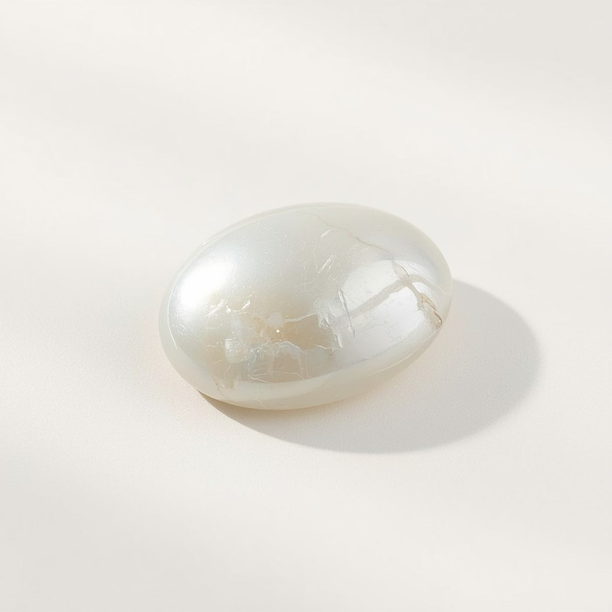 White Pearl  1PC Large 8x12 MM Oval Cabochon White Lustrous Precious Gems