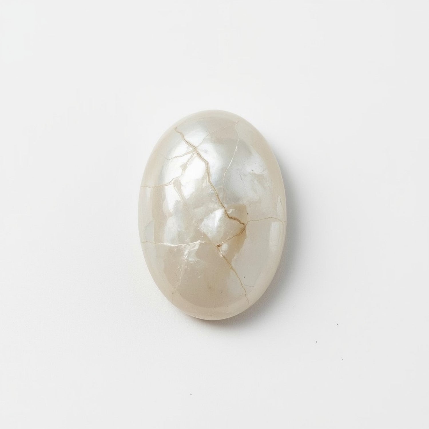 White Pearl  1PC Large 8x12 MM Oval Cabochon White Lustrous Precious Gems