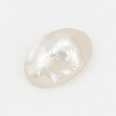 White Pearl  1PC Large 9x11 MM Oval Cabochon White Luster Precious Precious Gemstone