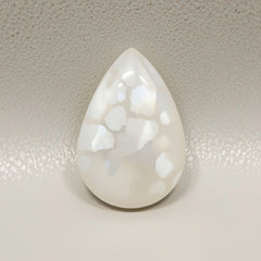 White Pearl  1PC Large 10x12 MM Pear Cabochon White Superior Precious Gems