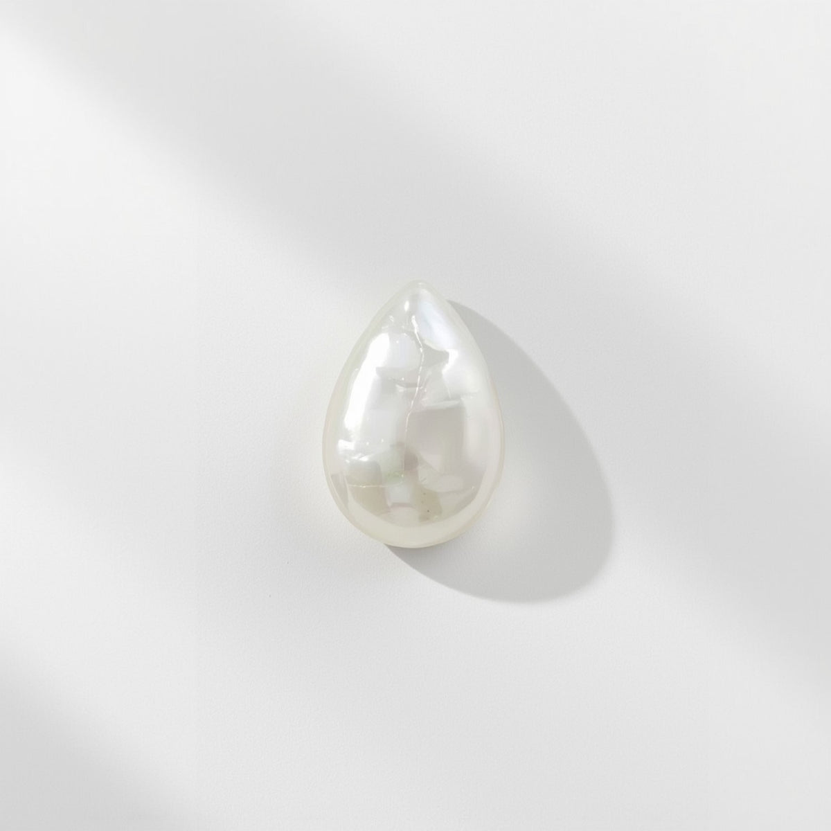 White Pearl  10PC Tiny 3x5 MM Pear Cabochon White Sparkling Precious Loose Gemstone