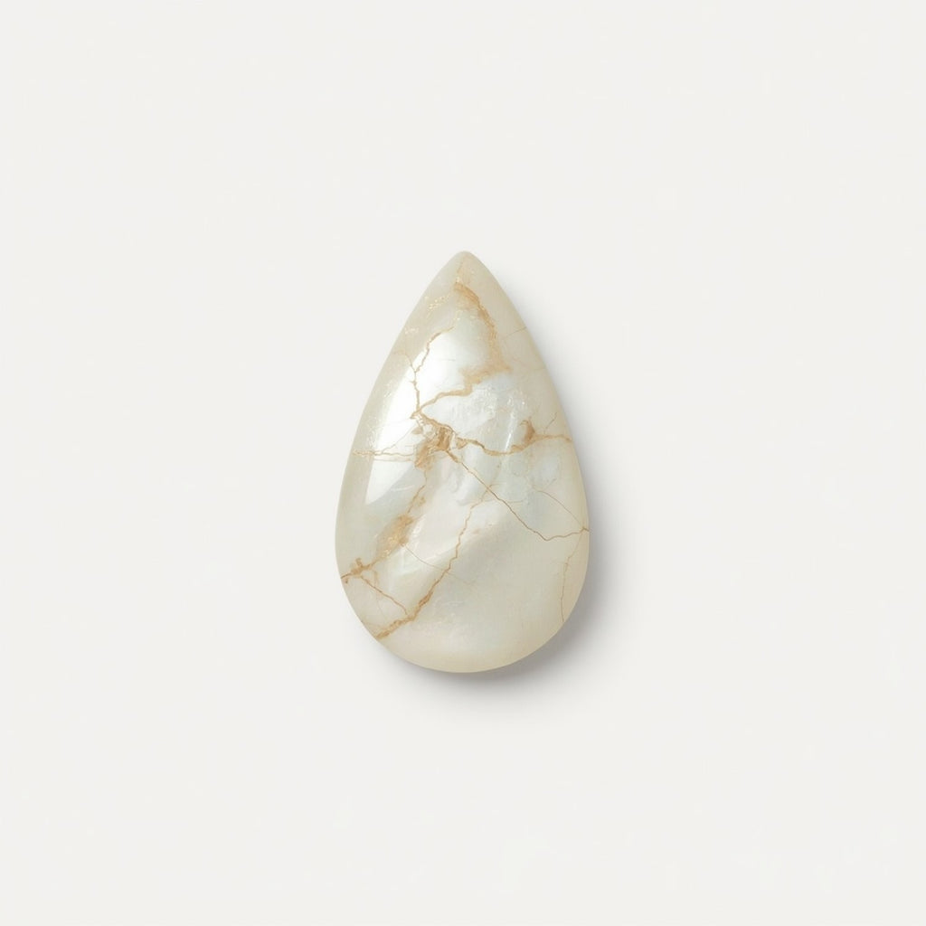 White Pearl  10PC Tiny 3x5 MM Pear Cabochon White Sparkling Precious Loose Gemstone