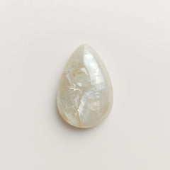 White Pearl  10PC Tiny 4x6 MM Pear Cabochon White Polished Precious Loose Gemstones