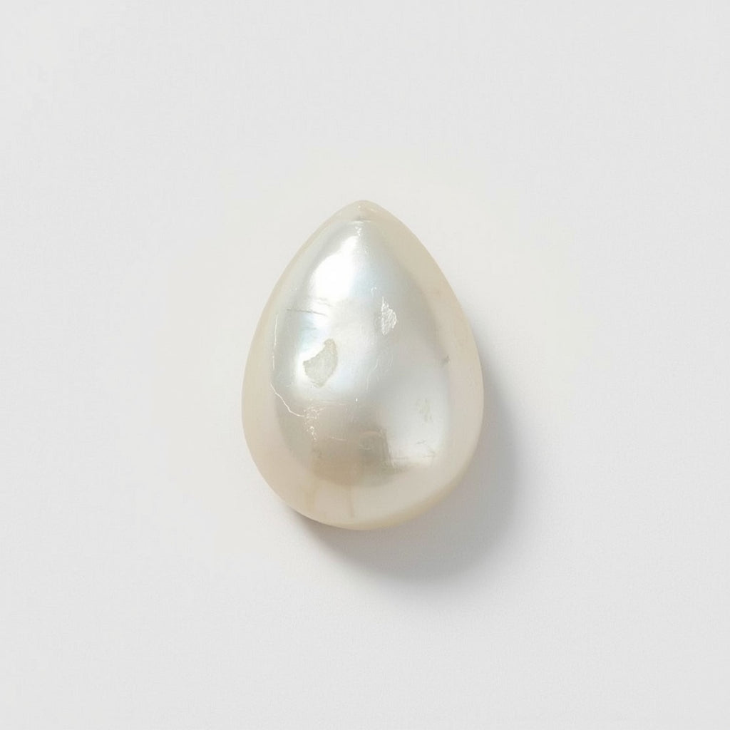 White Pearl  1PC Tiny 5x7 MM Pear Cabochon White Splendid Precious Semi Precious Gemstone
