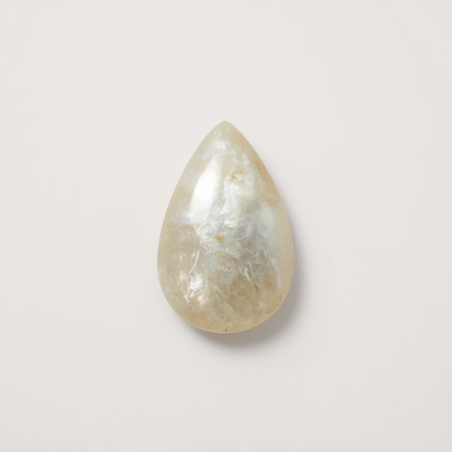 White Pearl  1PC Tiny 5x7 MM Pear Cabochon White Splendid Precious Semi Precious Gemstone