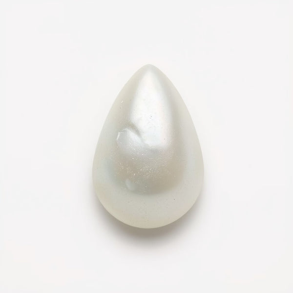 White Pearl  1PC Small 6x8 MM Pear Cabochon White Luster Precious Precious Gemstone