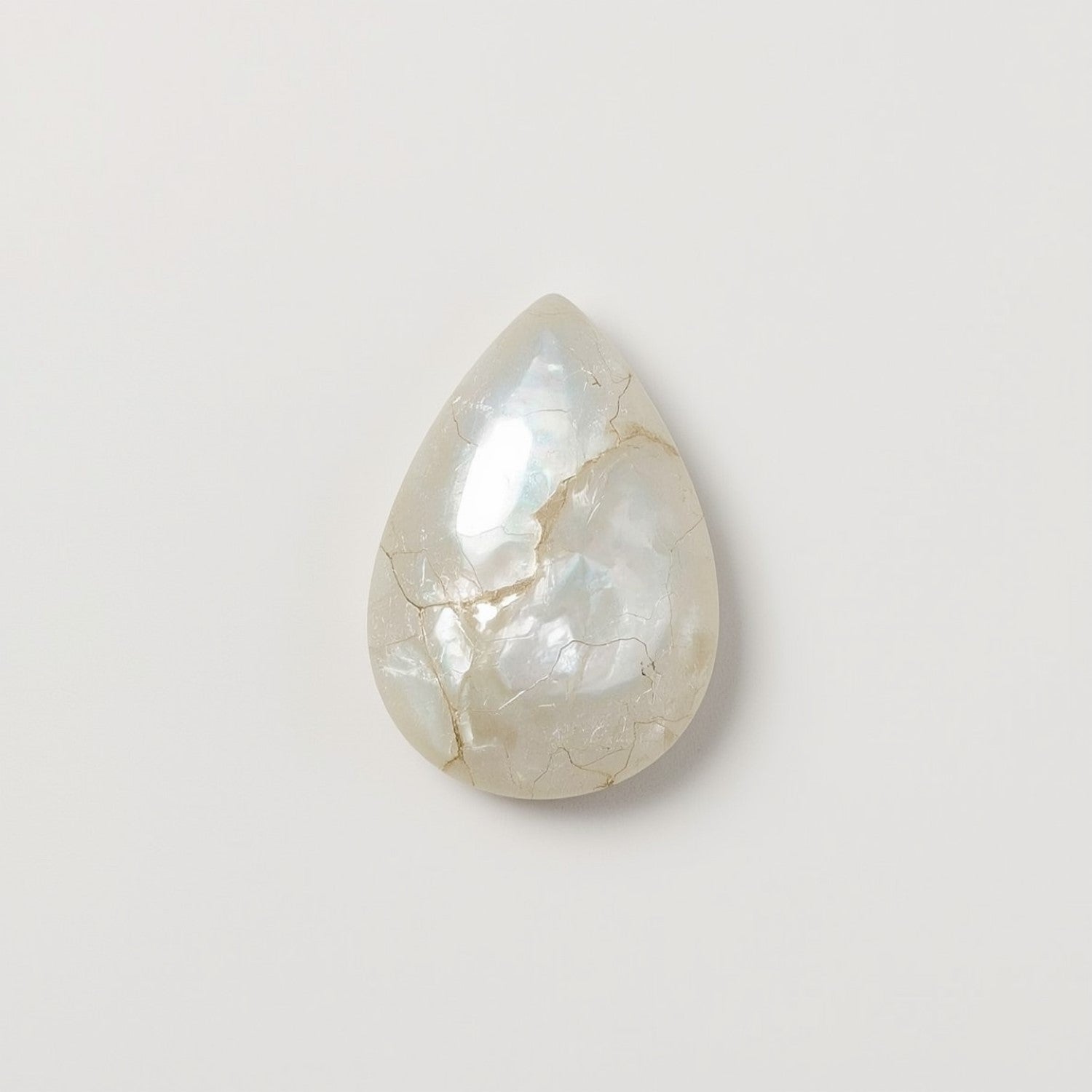 White Pearl  1PC Small 6x8 MM Pear Cabochon White Luster Precious Precious Gemstone Sekundär produktbild