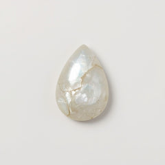 White Pearl  1PC Small 6x8 MM Pear Cabochon White Luster Precious Precious Gemstone