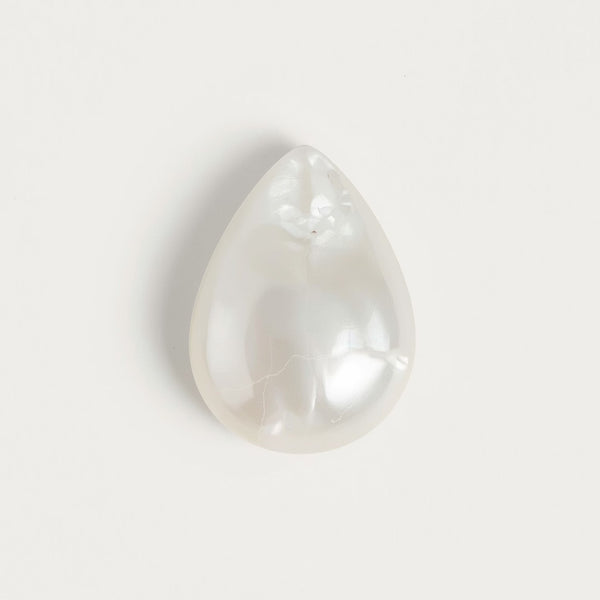 White Pearl  1PC Small 6x9 MM Pear Cabochon White Lustrous Precious Gems