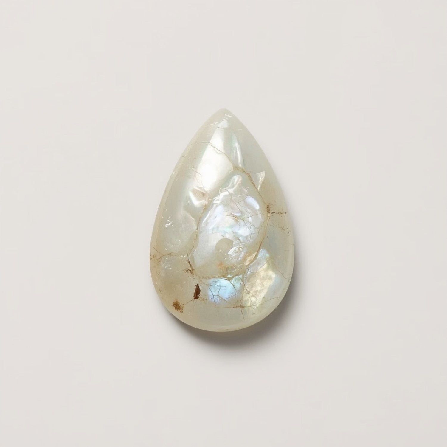 White Pearl  1PC Small 6x9 MM Pear Cabochon White Lustrous Precious Gems