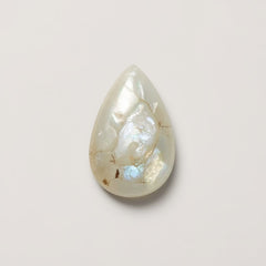 White Pearl  1PC Small 6x9 MM Pear Cabochon White Lustrous Precious Gems