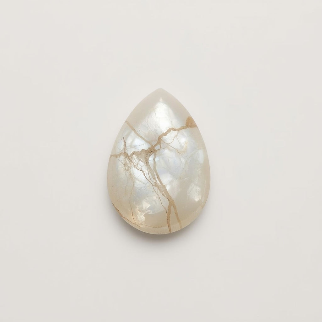 White Pearl  1PC Medium 7x10 MM Pear Cabochon White Fine Precious Loose Gemstone
