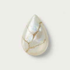 White Pearl  1PC Small 7x9 MM Pear Cabochon White Shine Precious Loose Gems