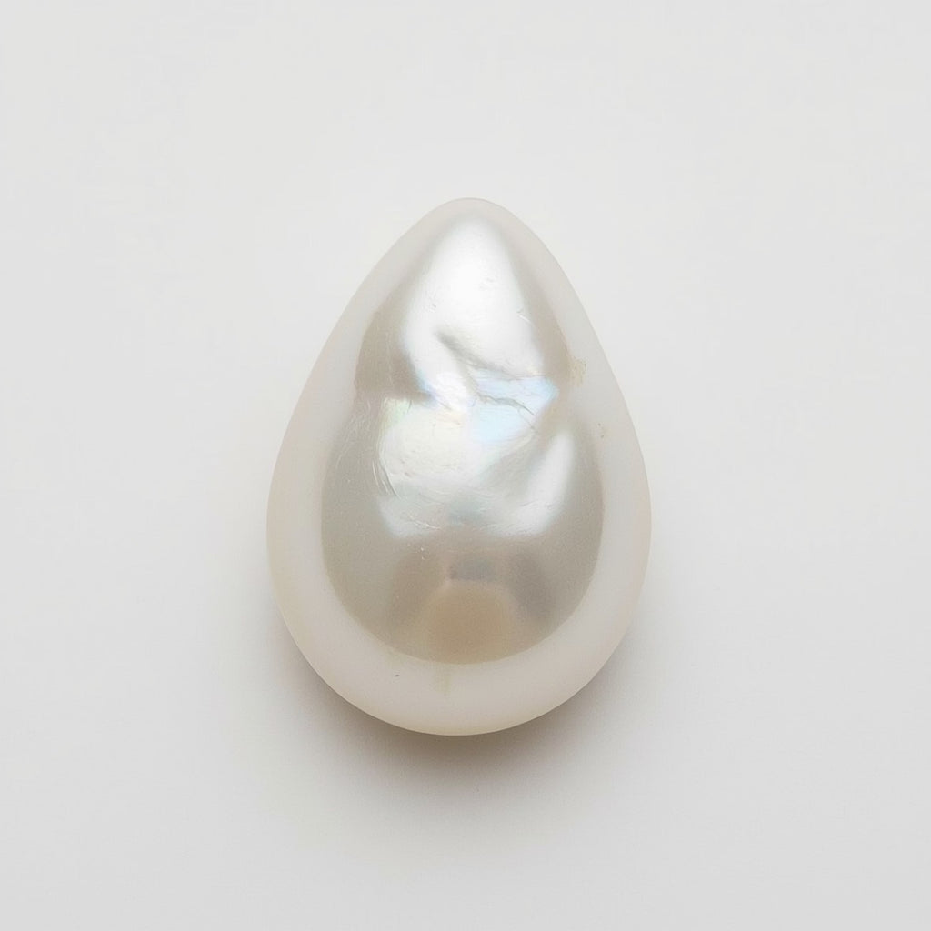 White Pearl  1PC Medium 8x10 MM Pear Cabochon White High-Quality Precious Loose Gemstones
