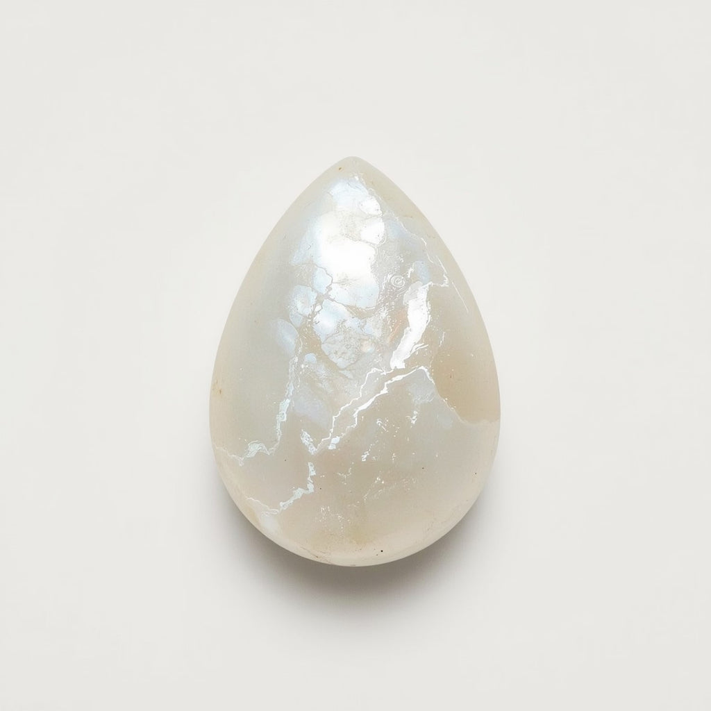 White Pearl  1PC Medium 8x10 MM Pear Cabochon White High-Quality Precious Loose Gemstones