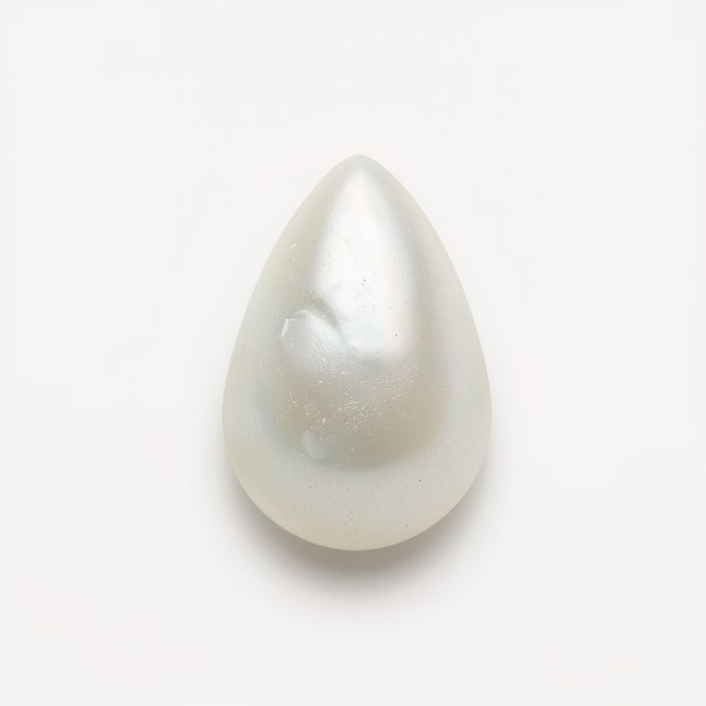 White Pearl  1PC Large 8x12 MM Pear Cabochon White Genuine Precious Precious Gemstone
