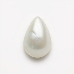 White Pearl  1PC Large 8x12 MM Pear Cabochon White Genuine Precious Precious Gemstone