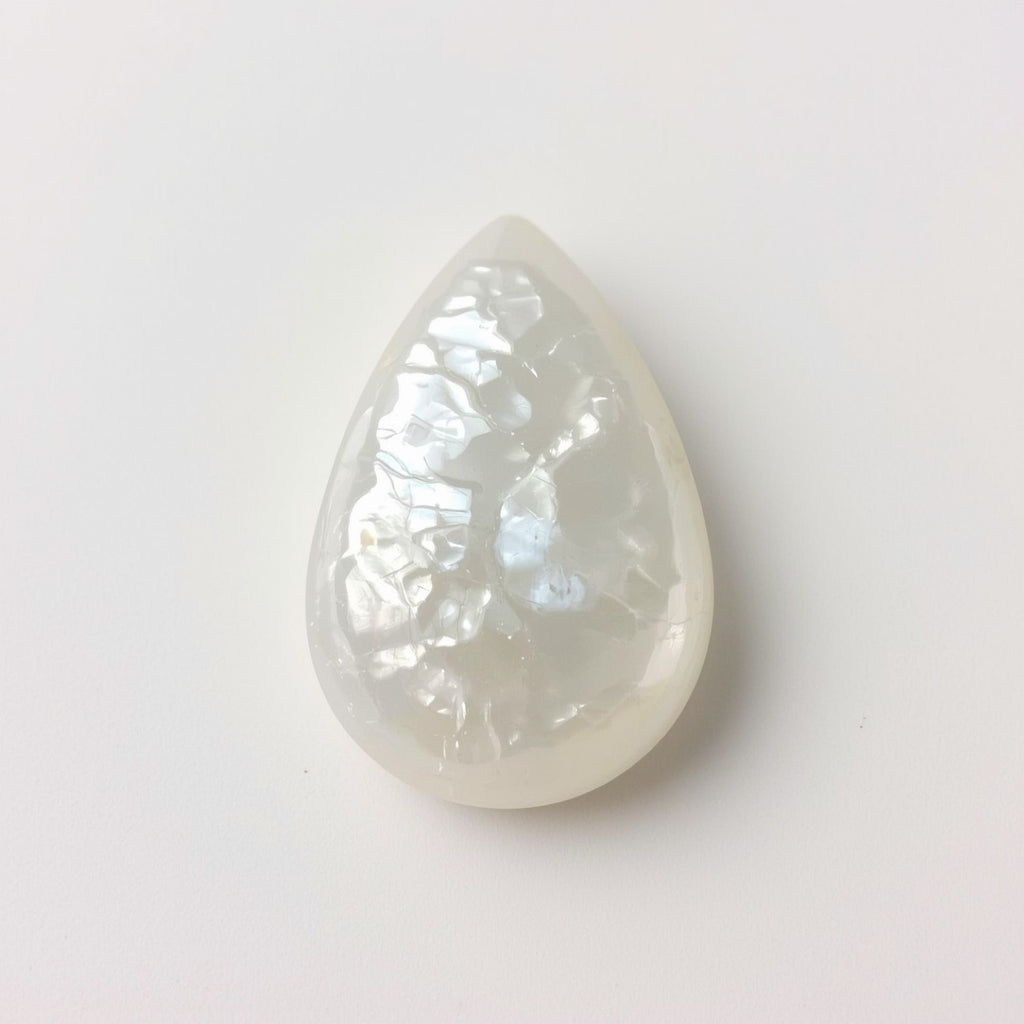 White Pearl  1PC Large 8x12 MM Pear Cabochon White Genuine Precious Precious Gemstone