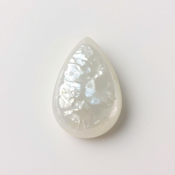 White Pearl  1PC Large 8x12 MM Pear Cabochon White Genuine Precious Precious Gemstone