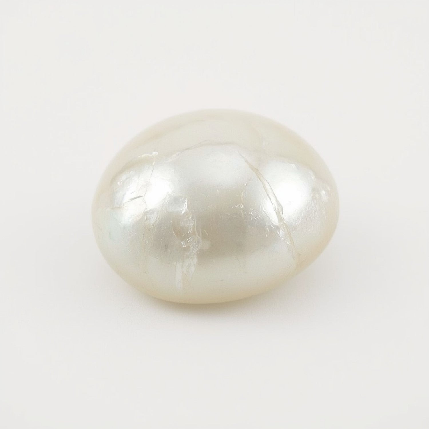 White Pearl  1PC Large 10x10 MM Round Cabochon White Lustrous Precious Gems