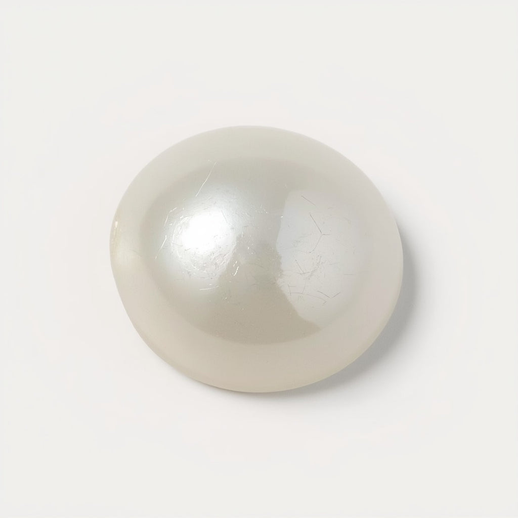 White Pearl  1PC Large 11x11 MM Round Cabochon White Shine Precious Loose Gems