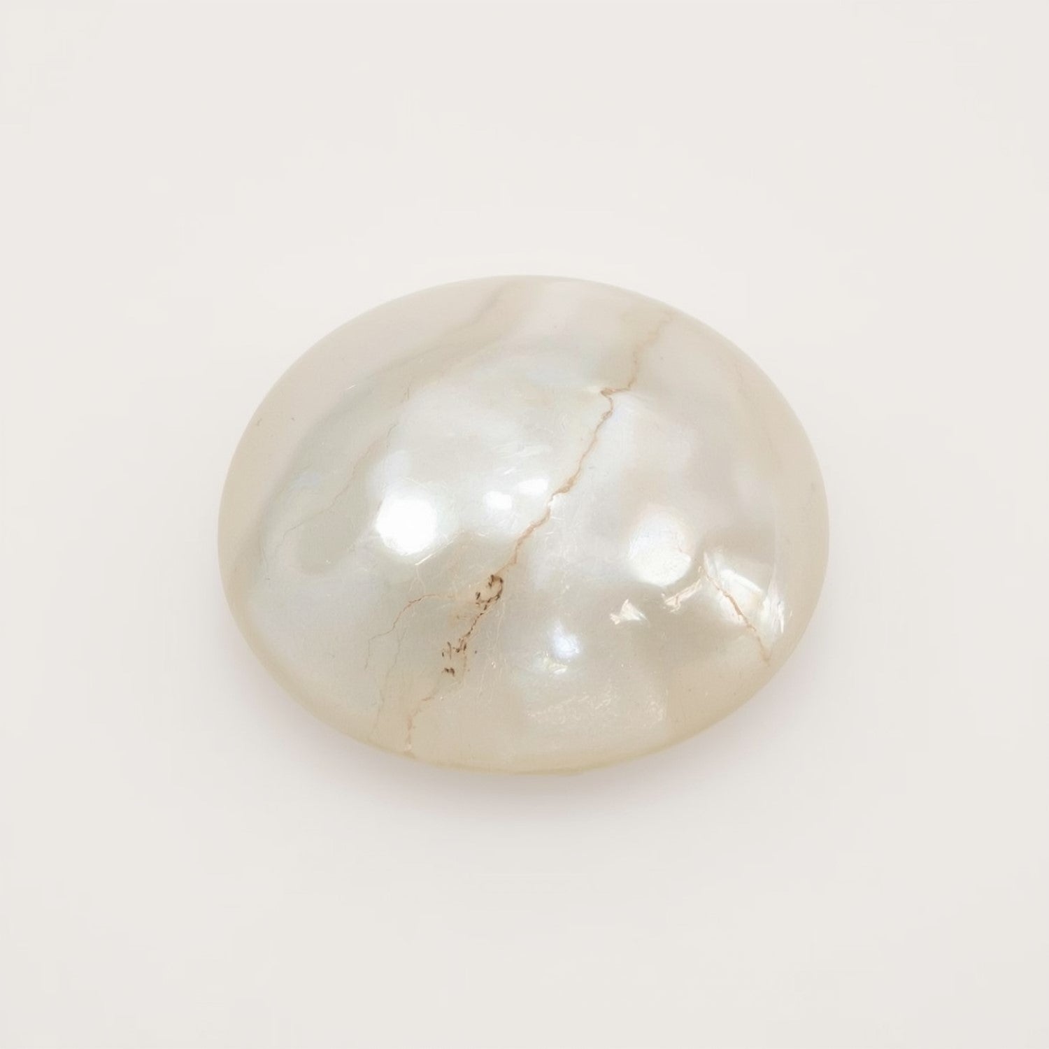 White Pearl  1PC Large 11x11 MM Round Cabochon White Shine Precious Loose Gems