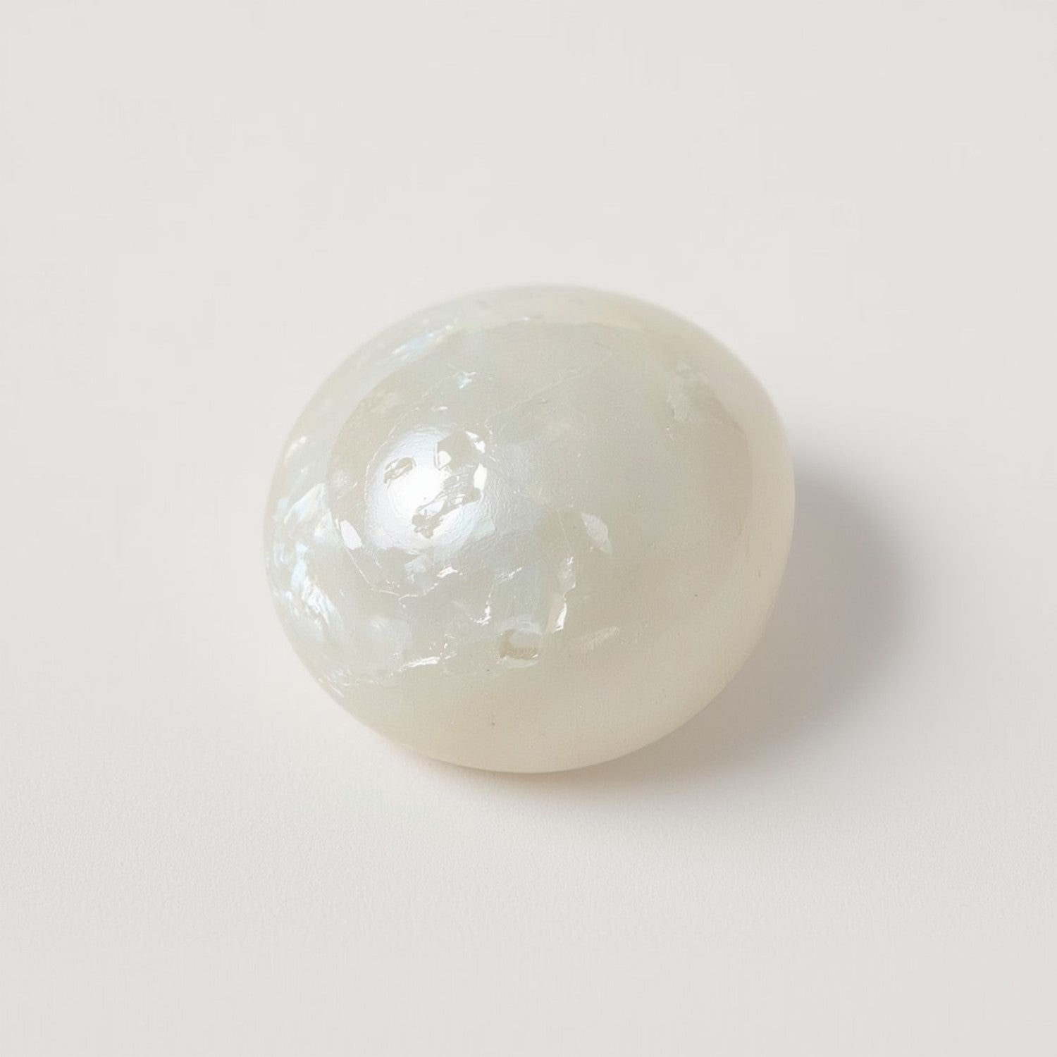 White Pearl  10PC Tiny 4x4 MM Round Cabochon White Fiery Precious Gems Secundaire afbeelding