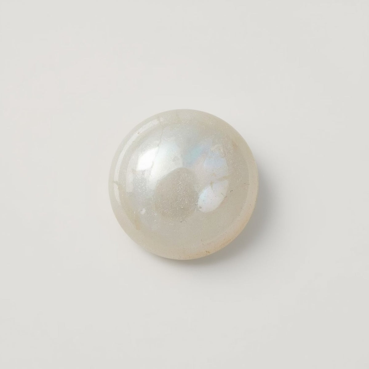White Pearl  1PC Tiny 6x6 MM Round Cabochon White Sparkling Precious Loose Gemstone