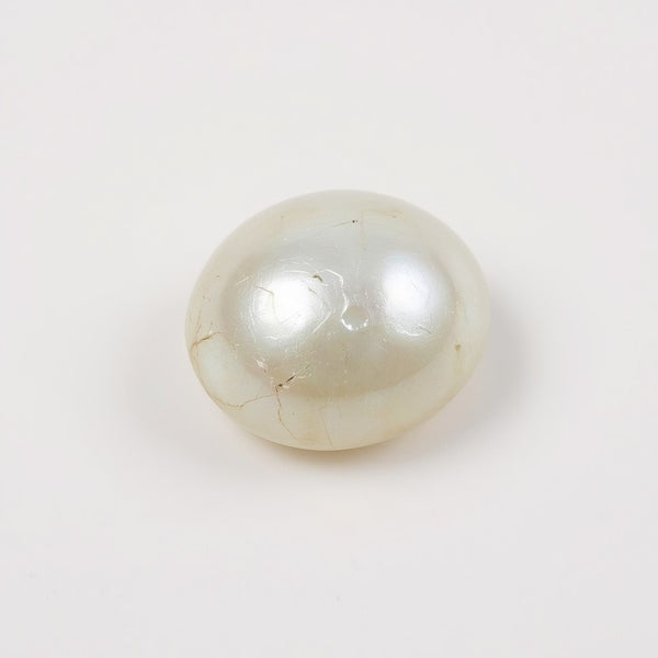 White Pearl  1PC Small 8x8 MM Round Cabochon White Splendid Precious Semi Precious Gemstone