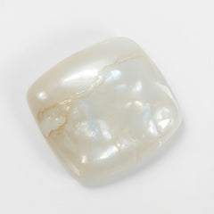 White Pearl  1PC Large 11x11 MM Square Cabochon White Splendid Precious Gems