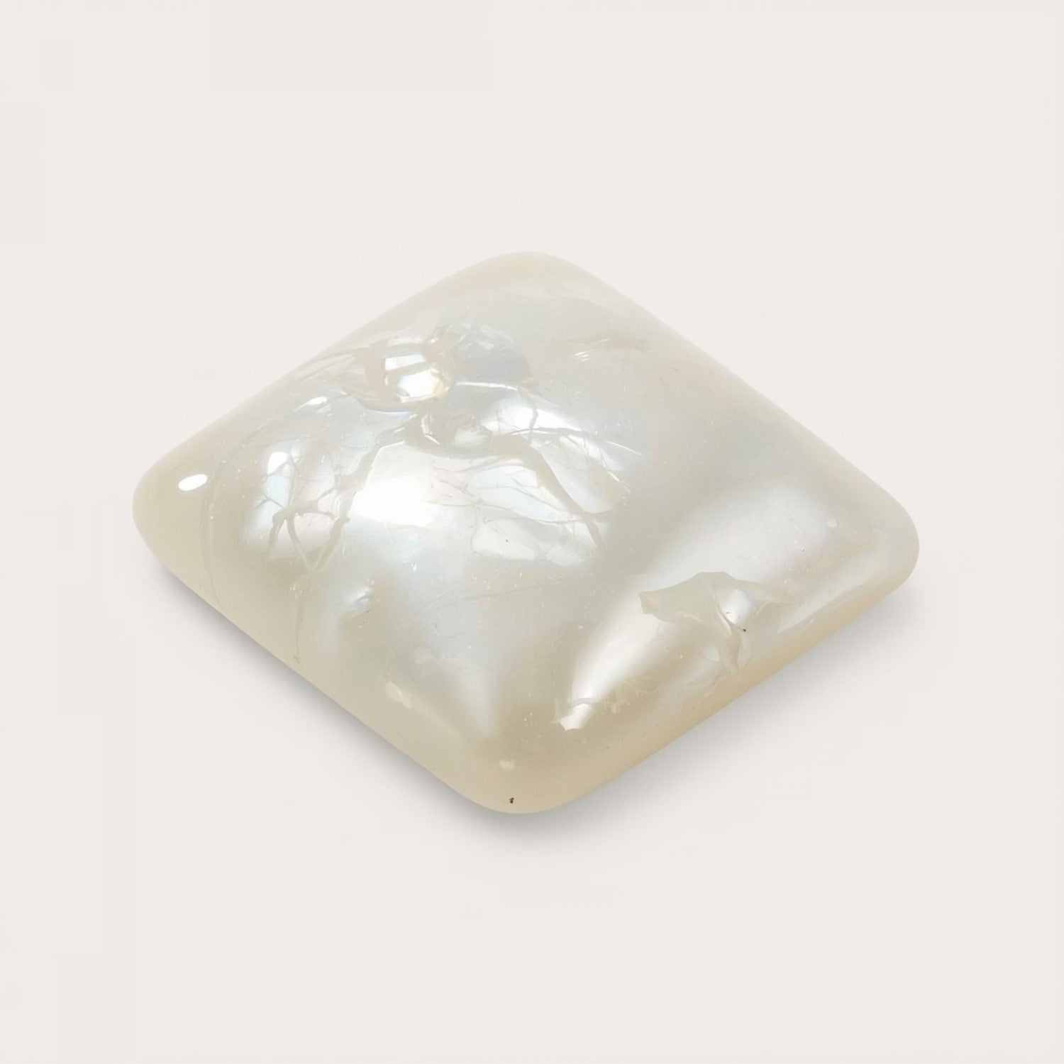 White Pearl  1PC Large 11x11 MM Square Cabochon White Splendid Precious Gems Imagen secundaria del producto