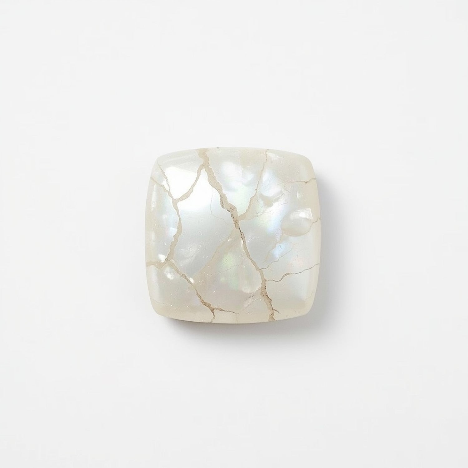 White Pearl  10PC Tiny 3x3 MM Square Cabochon White Natural Precious Semi Precious Gemstone Imagen principal del producto