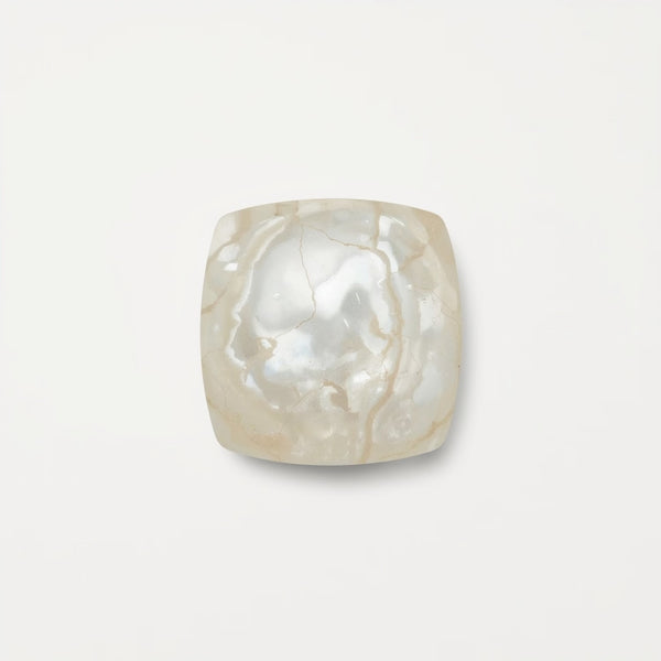White Pearl  10PC Tiny 4x4 MM Square Cabochon White Genuine Precious Precious Gemstone