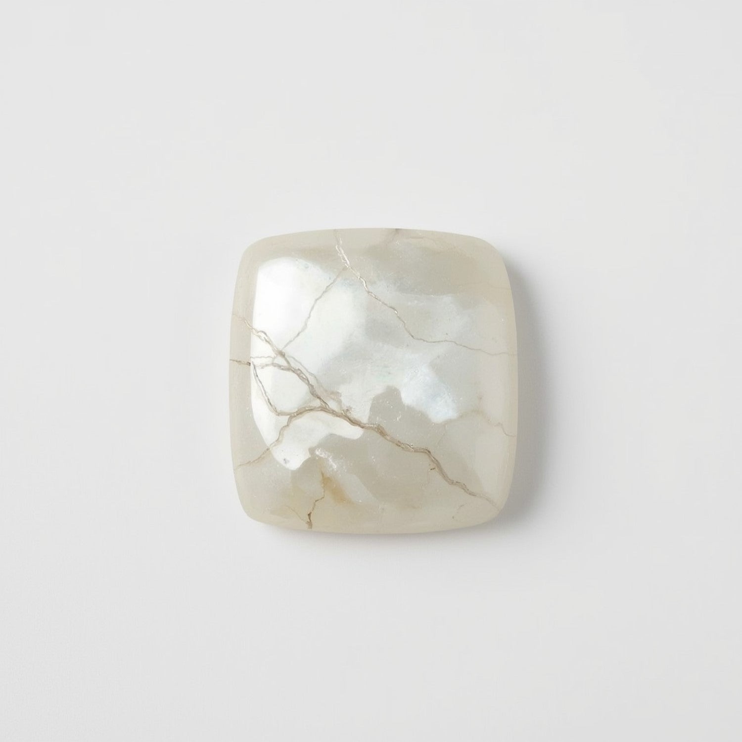 White Pearl  10PC Tiny 5x5 MM Square Cabochon White Superior Precious Gems Hoofdafbeelding