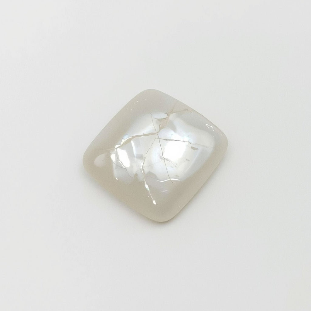 White Pearl  10PC Tiny 5x5 MM Square Cabochon White Superior Precious Gems