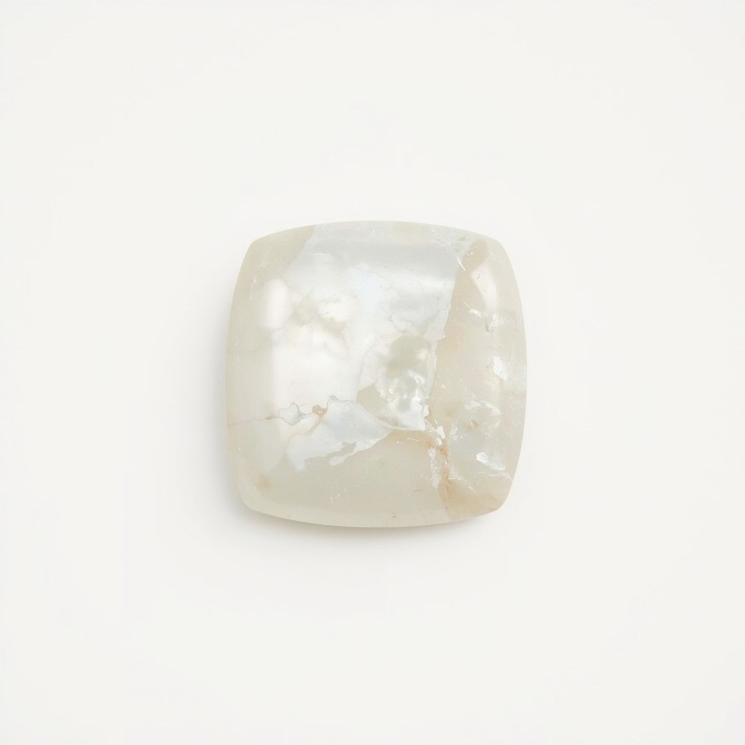 White Pearl  1PC Tiny 6x6 MM Square Cabochon White Pure Precious Loose Gems