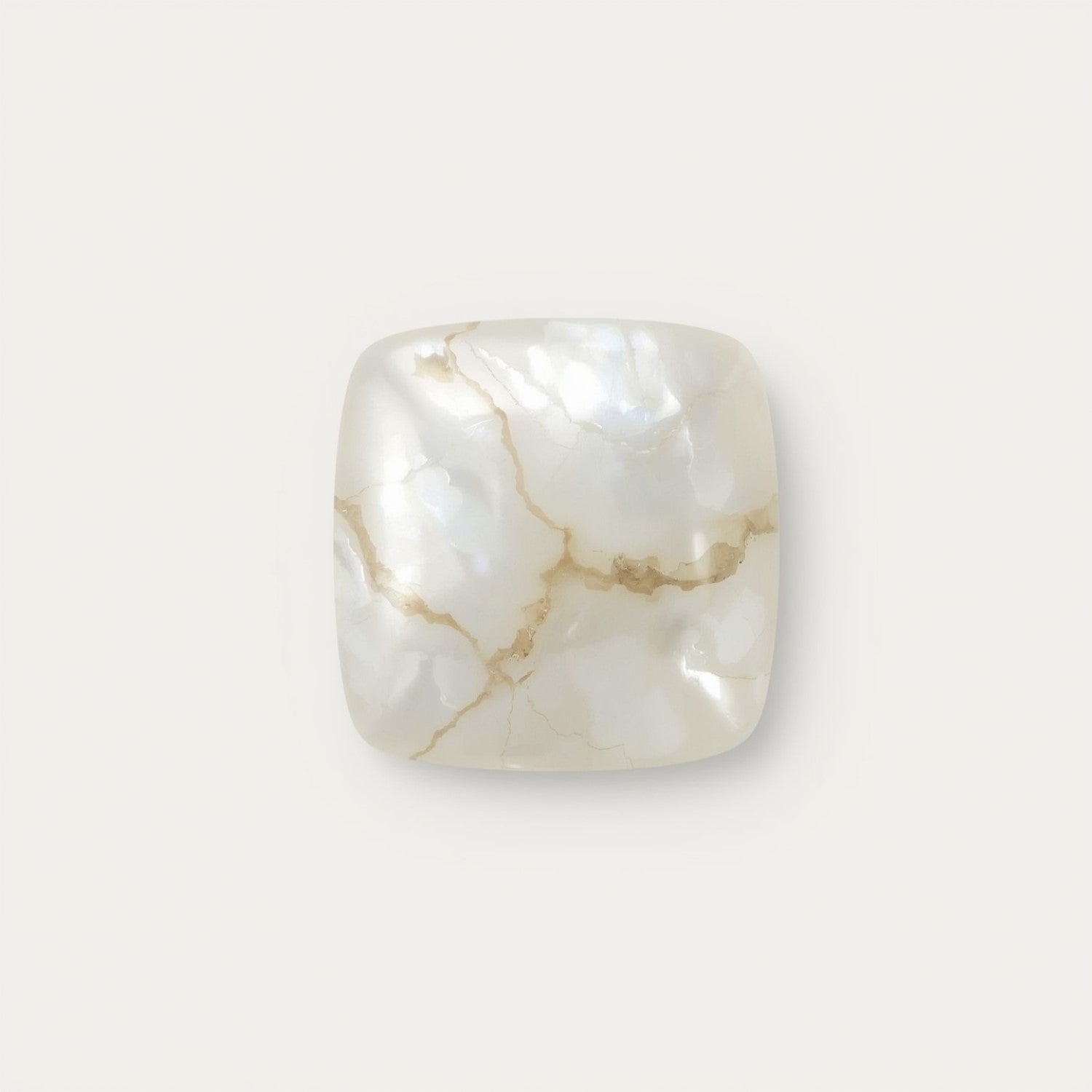 White Pearl  1PC Small 7x7 MM Square Cabochon White Fiery Precious Loose Gemstone