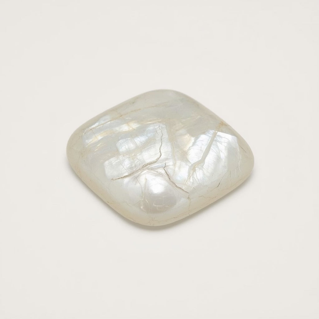 White Pearl  1PC Small 7x7 MM Square Cabochon White Fiery Precious Loose Gemstone