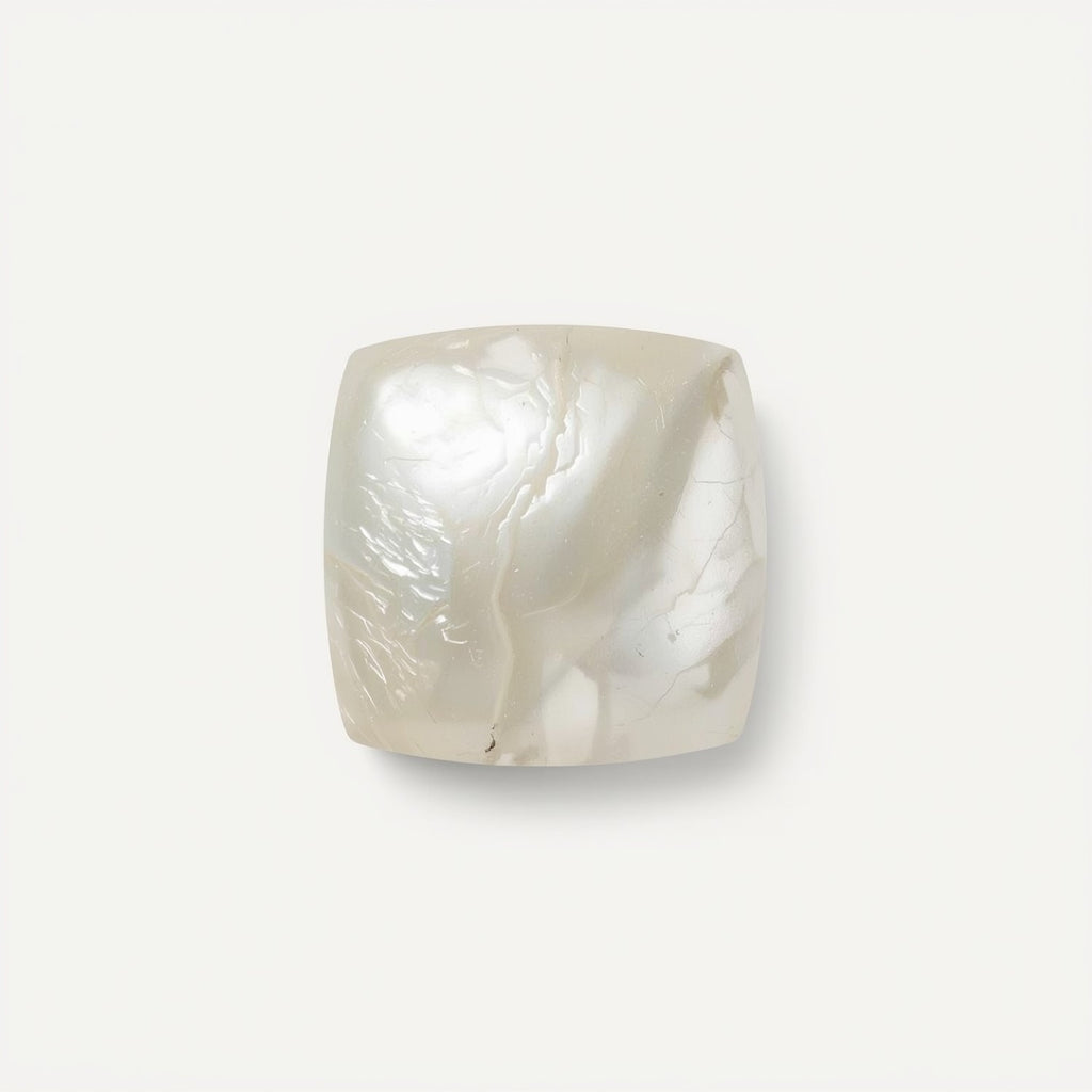 White Pearl  1PC Small 8x8 MM Square Cabochon White Brilliant Precious Loose Gemstones