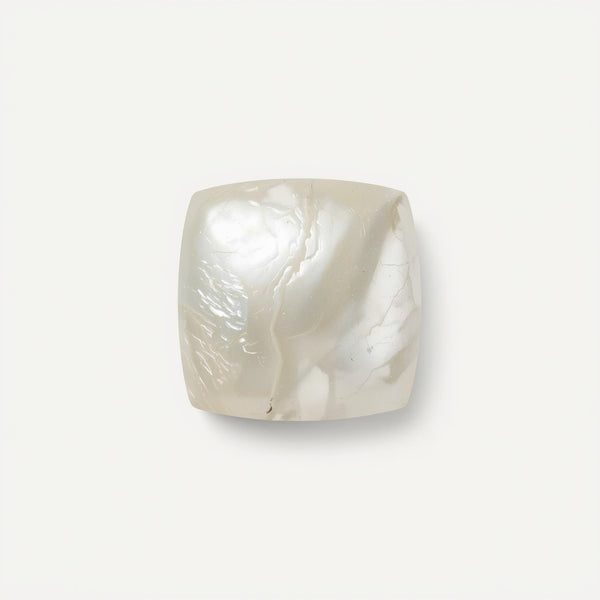 White Pearl  1PC Small 8x8 MM Square Cabochon White Brilliant Precious Loose Gemstones