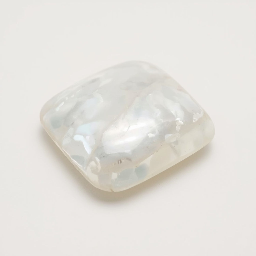 White Pearl  1PC Small 8x8 MM Square Cabochon White Brilliant Precious Loose Gemstones