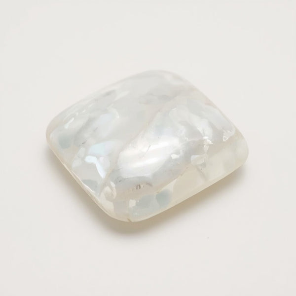White Pearl  1PC Small 8x8 MM Square Cabochon White Brilliant Precious Loose Gemstones