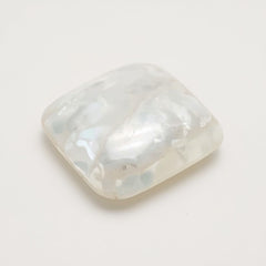 White Pearl  1PC Small 8x8 MM Square Cabochon White Brilliant Precious Loose Gemstones